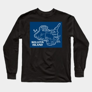 Kelleys Island Map Long Sleeve T-Shirt